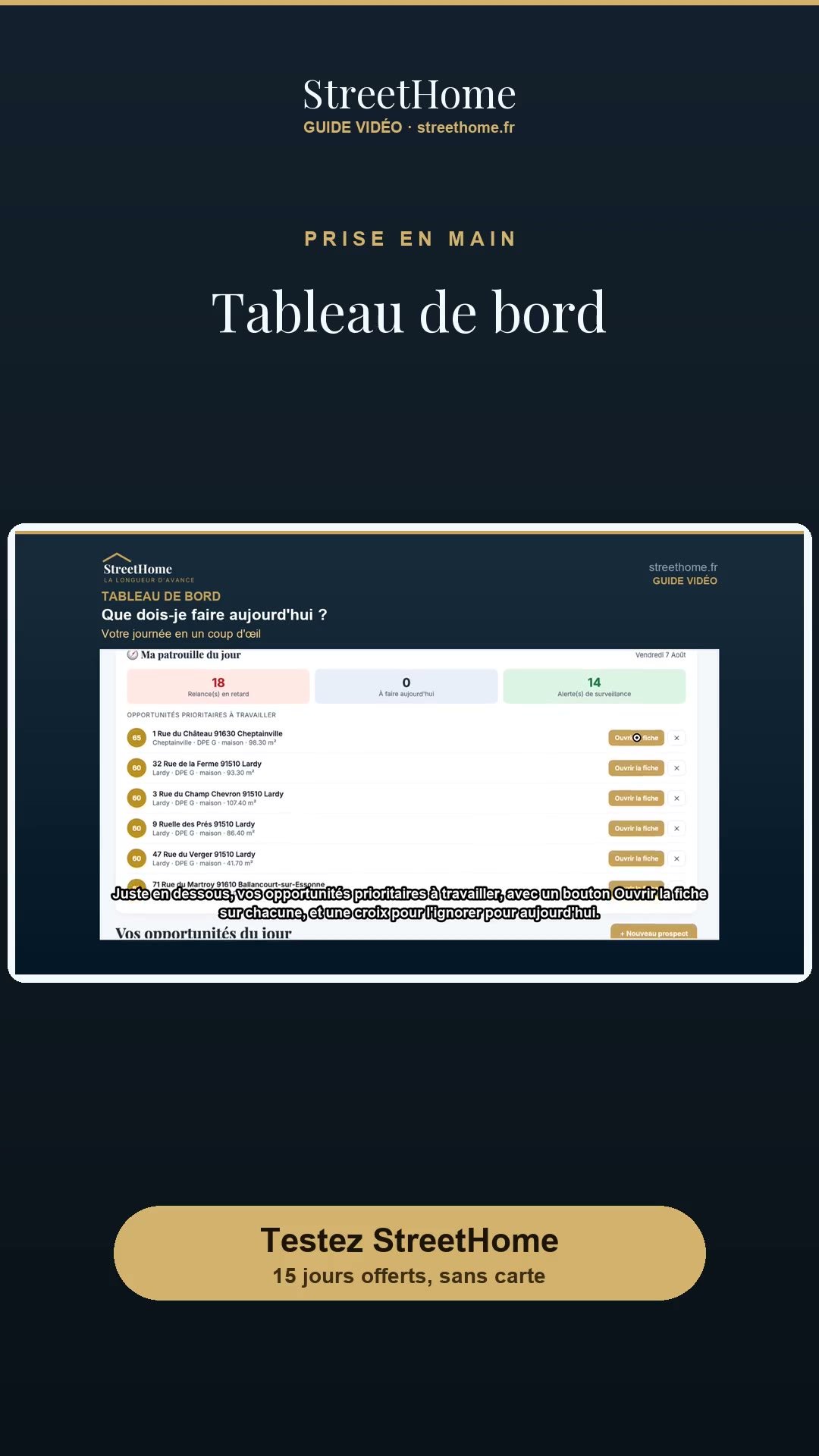 Tableau de bord
