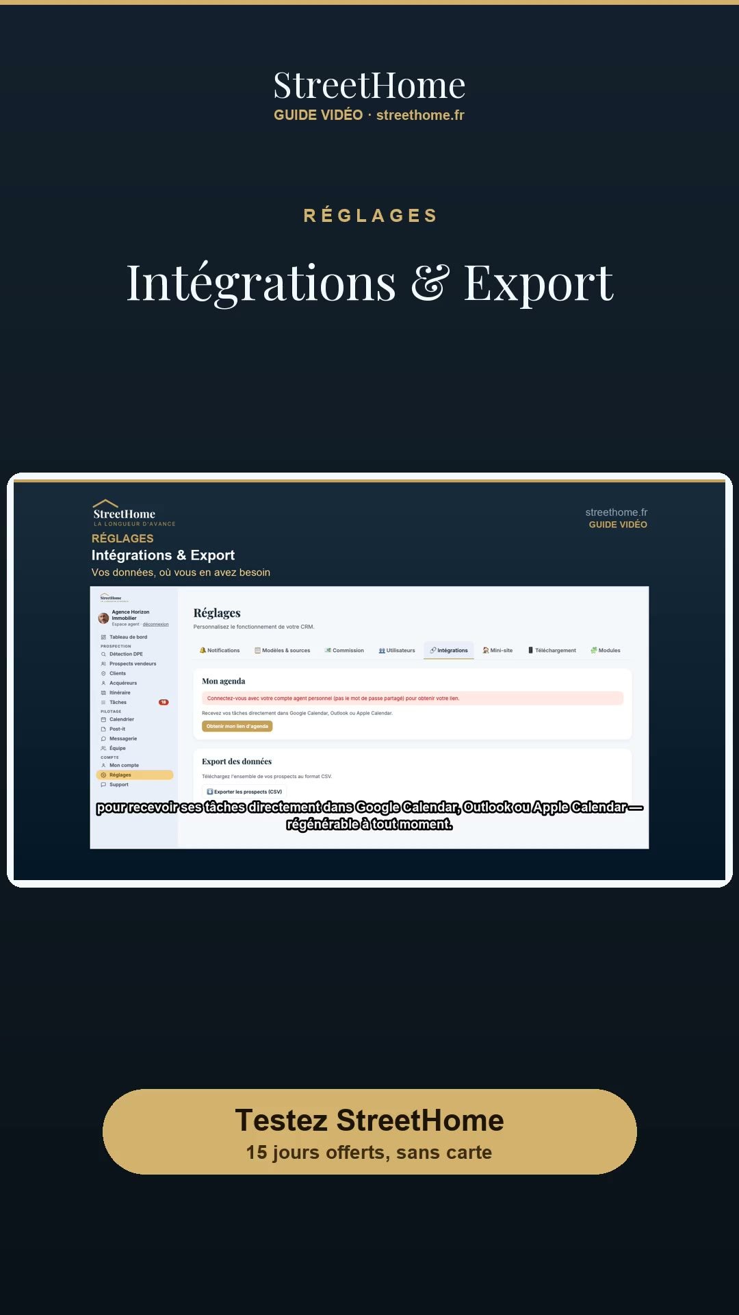 Intégrations & Export